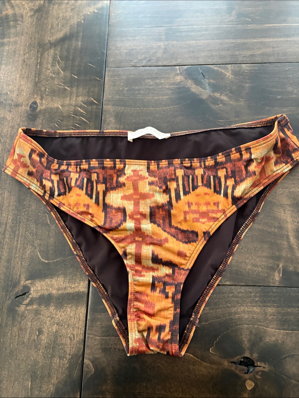 Ulla Johnson Orange and Brown Patterned Bikini Bottom